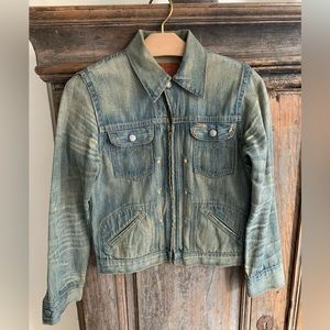 RRL Ralph Lauren vintage denim distressed jacket size 1